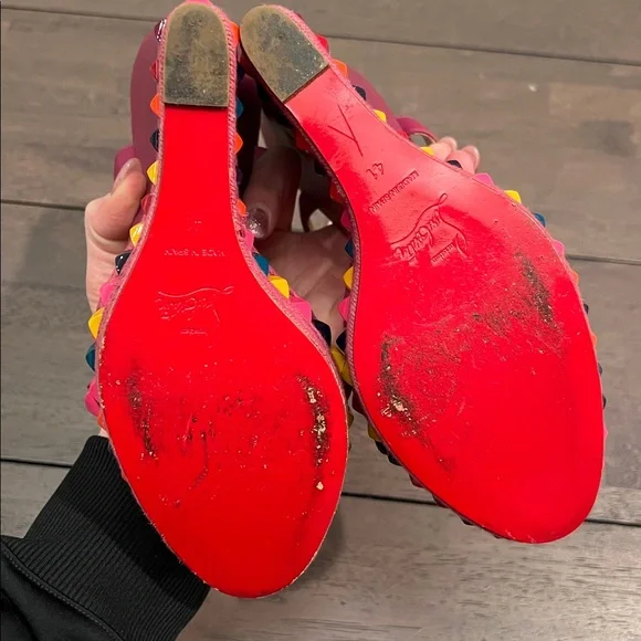 Christian Louboutin Cataclou Espadrille Wedge Sandals - Picture 10 of 11